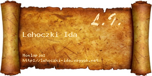 Lehoczki Ida névjegykártya